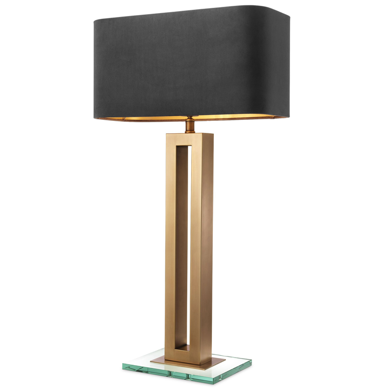 Настольная лампа Eichholtz Table Lamp Cadogan Латунь Античная полированная Прозрачный Черный в Уфе | Loft Concept 