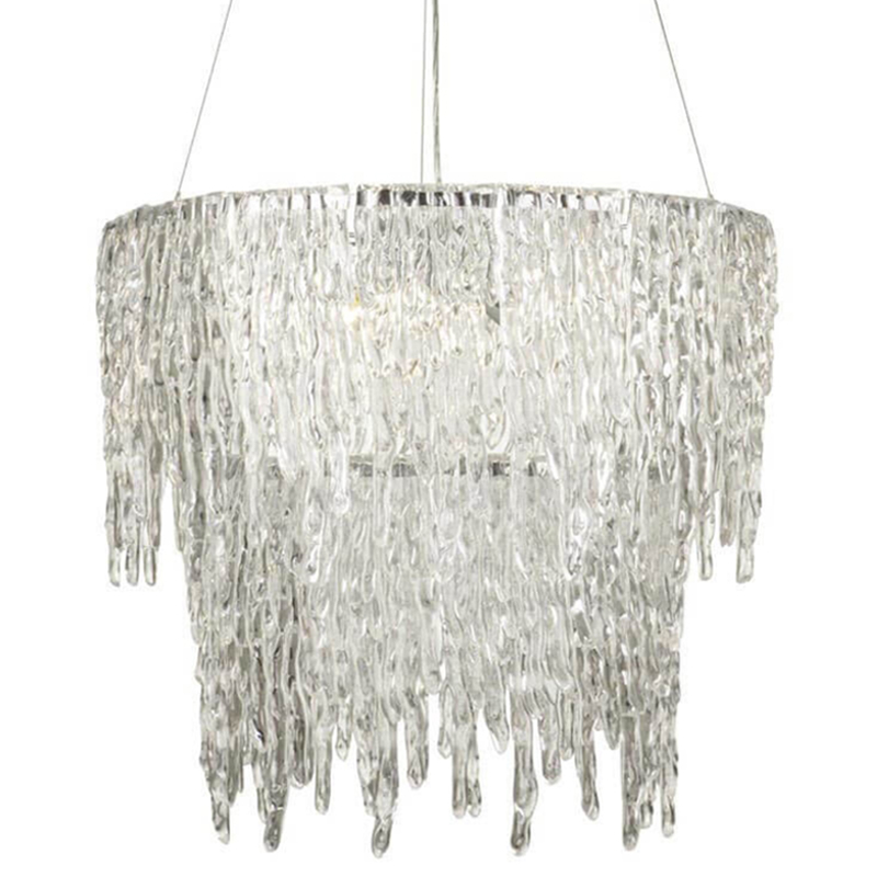 Люстра Cold Heart Silver Single two-tier Chandelier Хром Прозрачное Стекло в Уфе | Loft Concept 