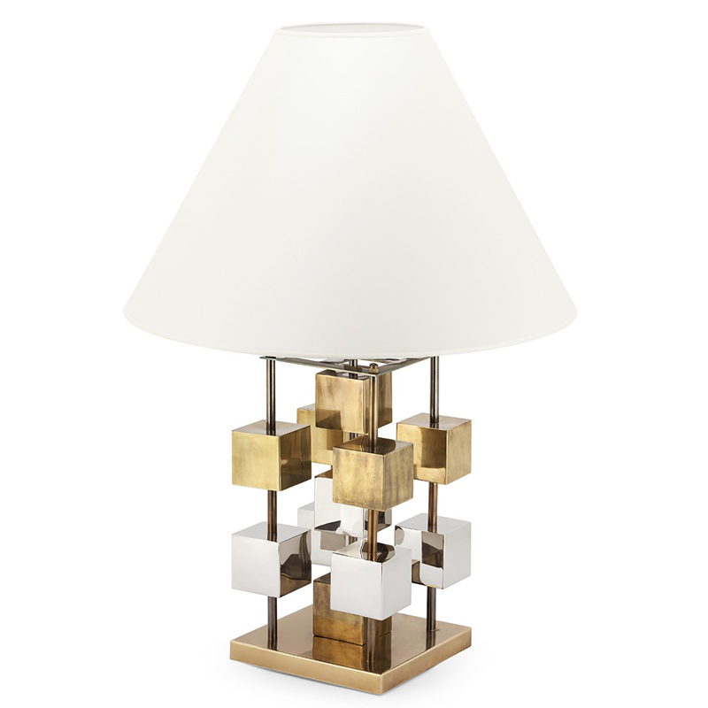 Настольная лампа TABLE LAMP DOB GLAM Белый Латунь Хром в Уфе | Loft Concept 