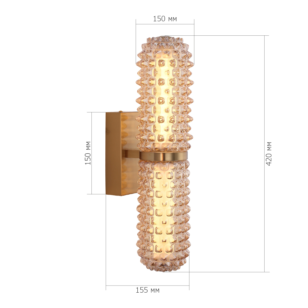 Бра с факутрным стеклянным плафоном Шампань Sonora в Уфе