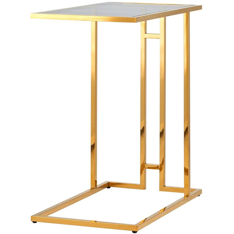 Стол приставной Lasker Milan Tables Gold Золотой Стекло Смок в Уфе | Loft Concept 