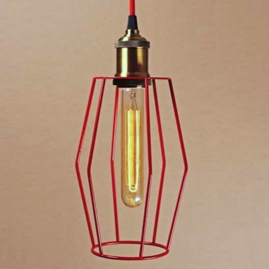 Подвесной светильник Wire Cage Pendant Spauk Red Красный в Уфе | Loft Concept 