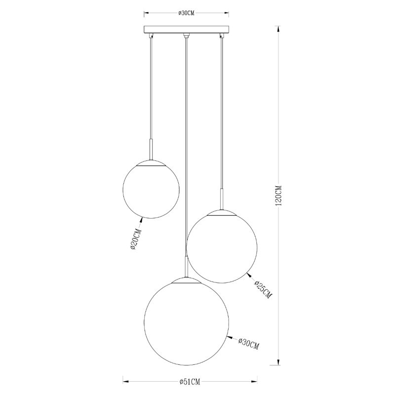 Люстра Ball Sunrise Pendant lamp smok 3 плафона в Уфе