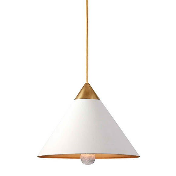 Подвесной светильник Cleo Pendant Brass & White Латунь Белый в Уфе | Loft Concept 