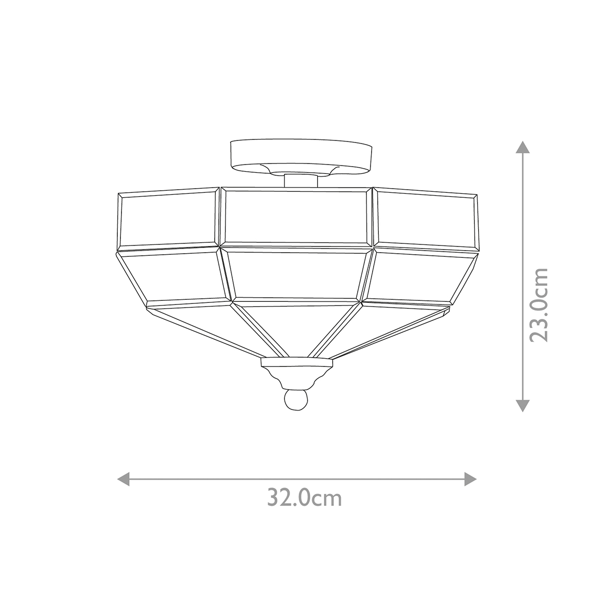 Потолочный светильник шестигранной формы с прозрачными стеклянным плафоном Elstead Lighting в Уфе