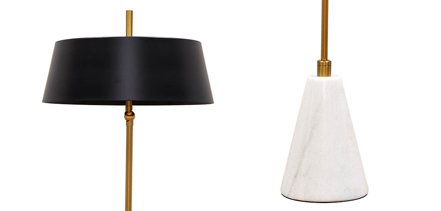 Настольная лампа с черным металлическим абажуром Dominique Table Lamp - фото