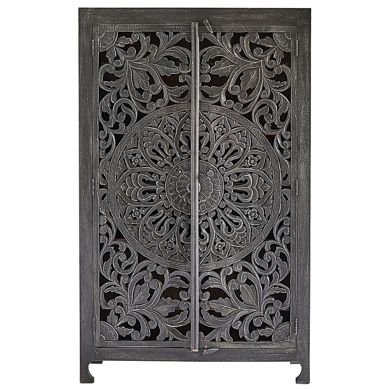 Шкаф Indian Antique White Furniture Cupboard Mistry серый Серый в Уфе | Loft Concept 