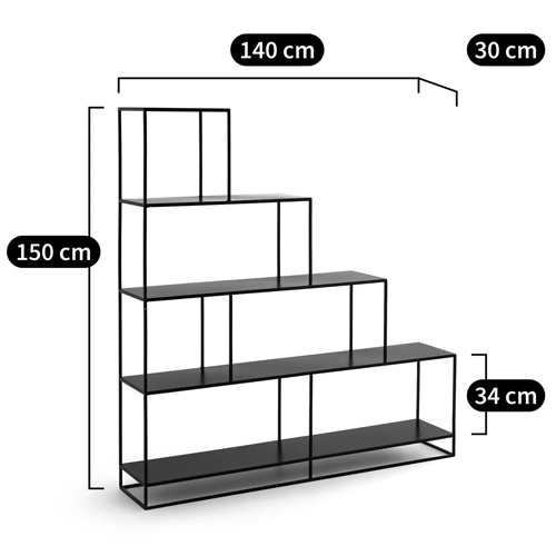 Ступенчатый стеллаж Menzie Steps Metal Rack Black в Уфе