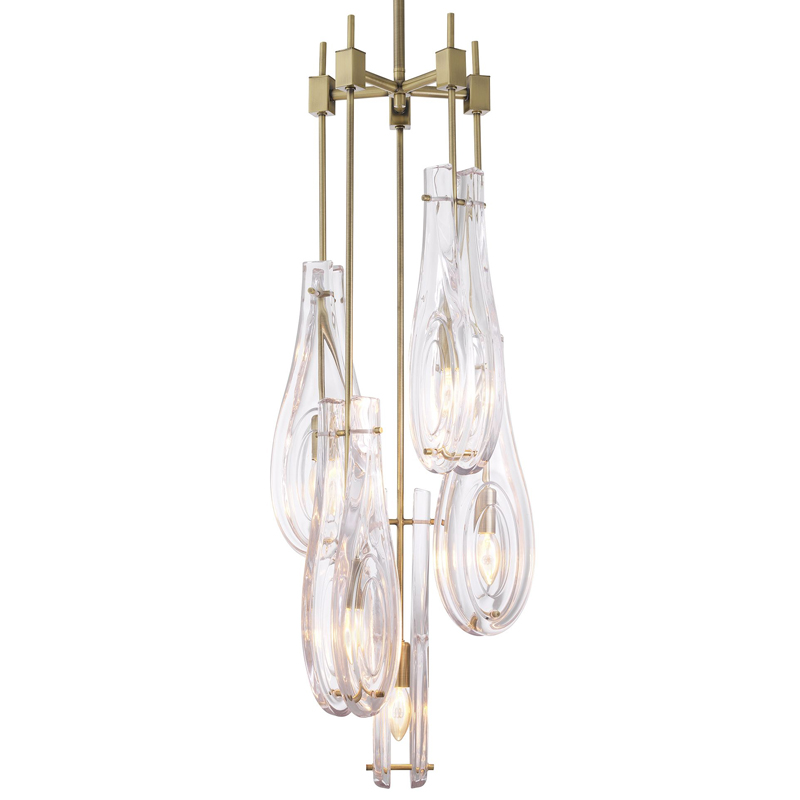 Люстра Eichholtz Chandelier Bellano L Brass Латунь Прозрачный в Уфе | Loft Concept 