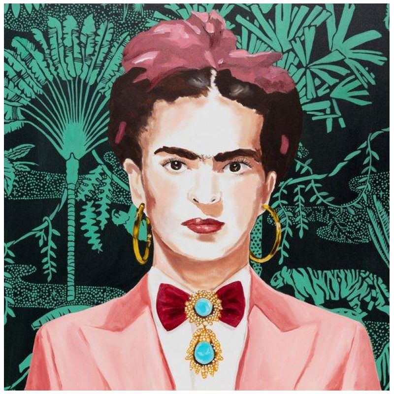 Картина Frida with Pink Power Suit and Jungle Wallpaper Мульти в Уфе | Loft Concept 