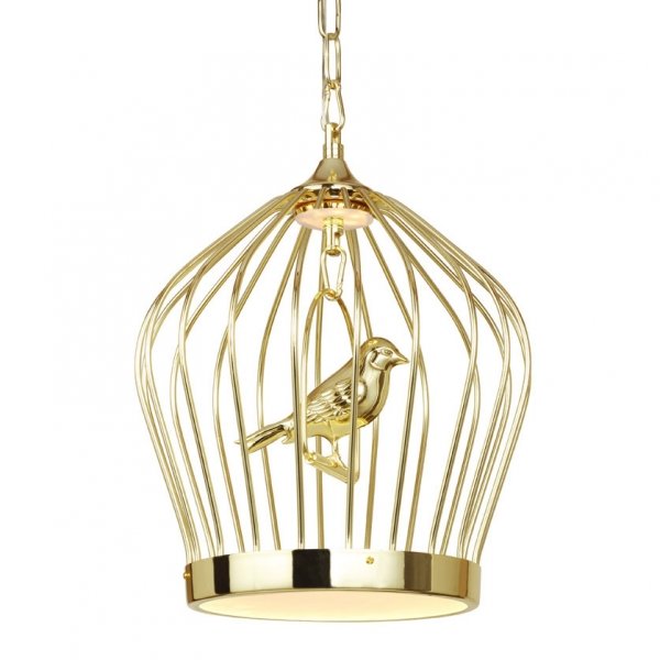 Люстра Birdcage Chandelier Gold Глянцевое золото в Уфе | Loft Concept 