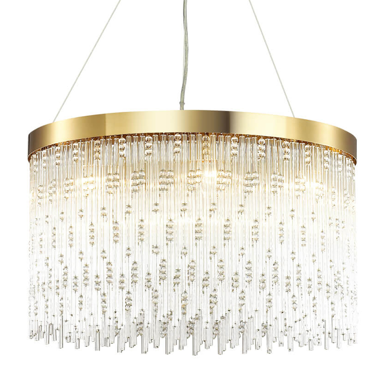 Люстра Hailstorm Rain Kerri Chandelier gold 60 Прозрачный (Transparent) Золотой в Уфе | Loft Concept 