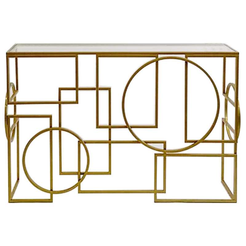 Консоль Geometric Figures Gold Console Золотой Прозрачное Стекло в Уфе | Loft Concept 