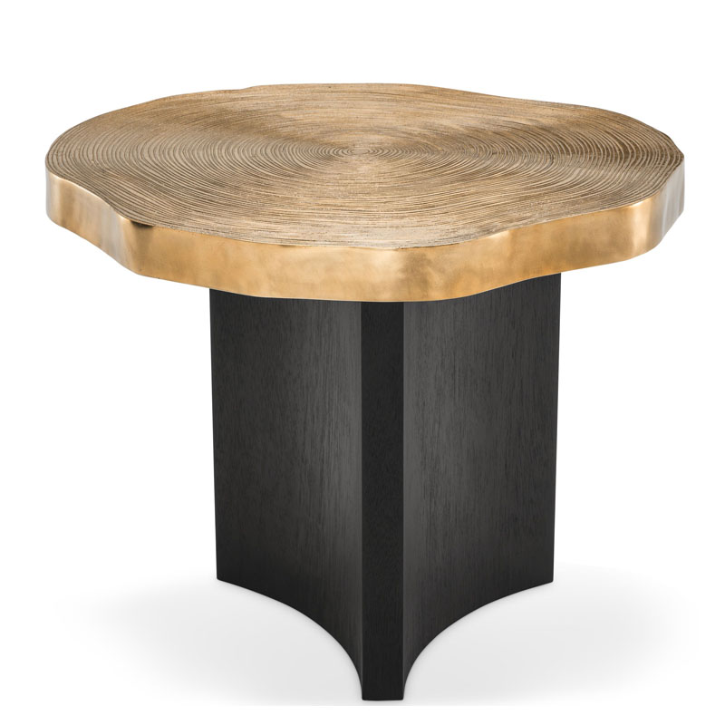 Приставной стол Eichholtz SIDE TABLE THOUSAND OAKS Черный Мрамор Nero Глянцевое золото в Уфе | Loft Concept 