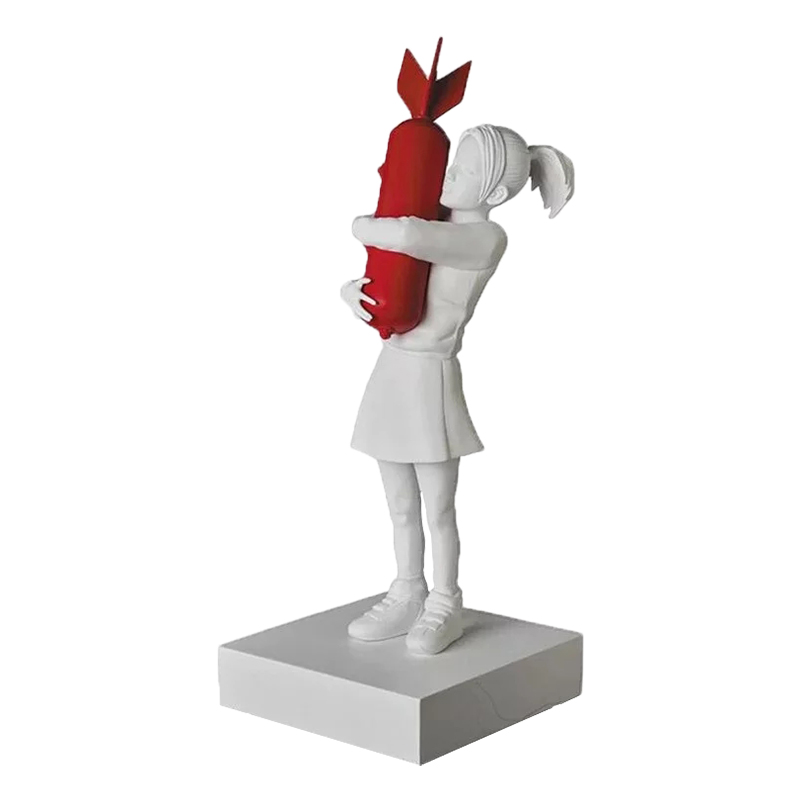 Статуэтка Banksy Bomb Hugger Sculpture Red Белый Красный в Уфе | Loft Concept 