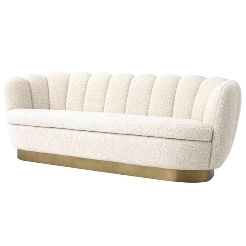 Диван Eichholtz Sofa Mirage faux shearling Белый Латунь в Уфе | Loft Concept 