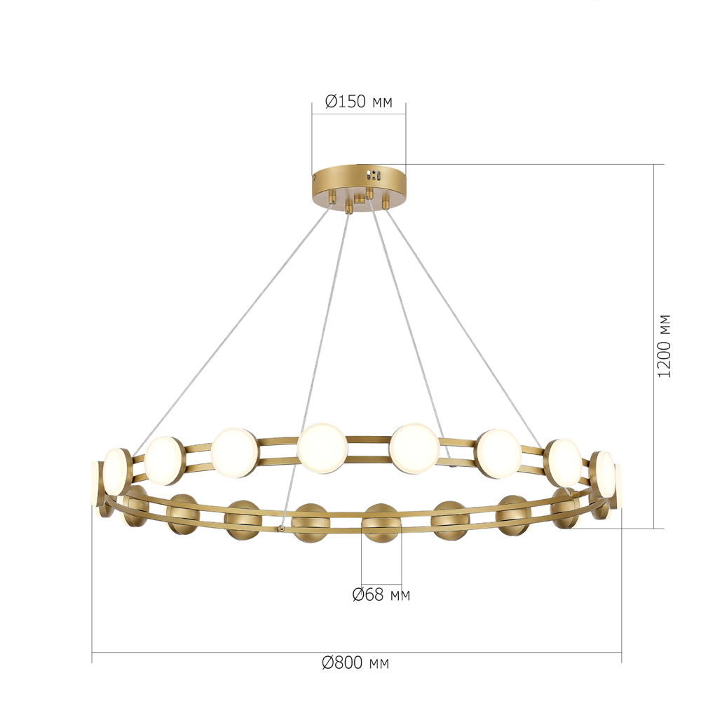 Люстра кольцевая с круглыми светодиодными источниками света Maxine Light в Уфе