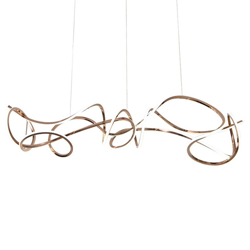 Светодиодная люстра Curly Ribbon Light Глянцевое золото в Уфе | Loft Concept 