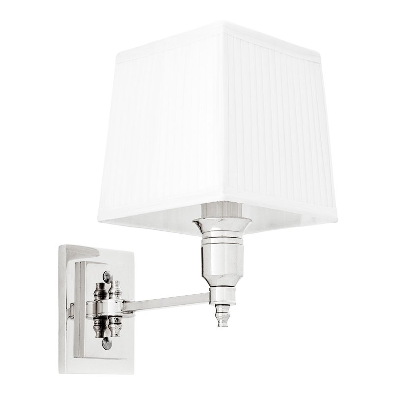 Бра Wall Lamp Lexington Single Nickel+White Никель Белый в Уфе | Loft Concept 