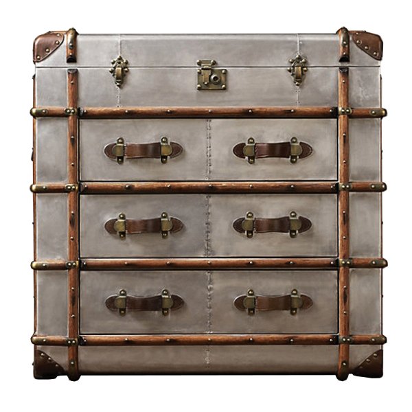 Комод в стиле Лофт RH Richards Polished Aluminum Trunks Chest Алюминий Коричневый винтаж в Уфе | Loft Concept 