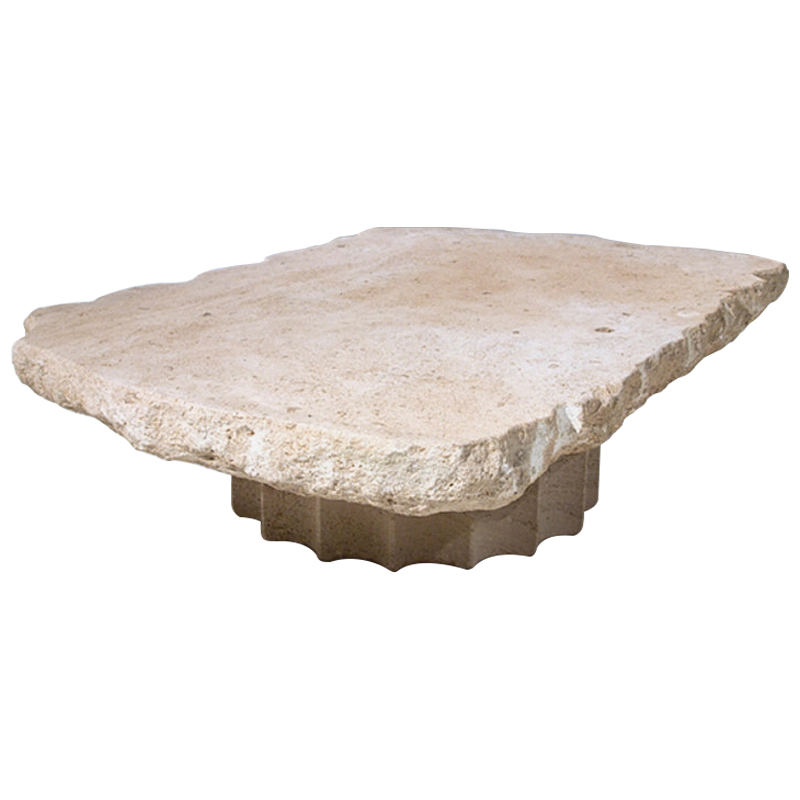 Кофейный стол Travertine Column Coffee Table Бежевый Песочный в Уфе | Loft Concept 