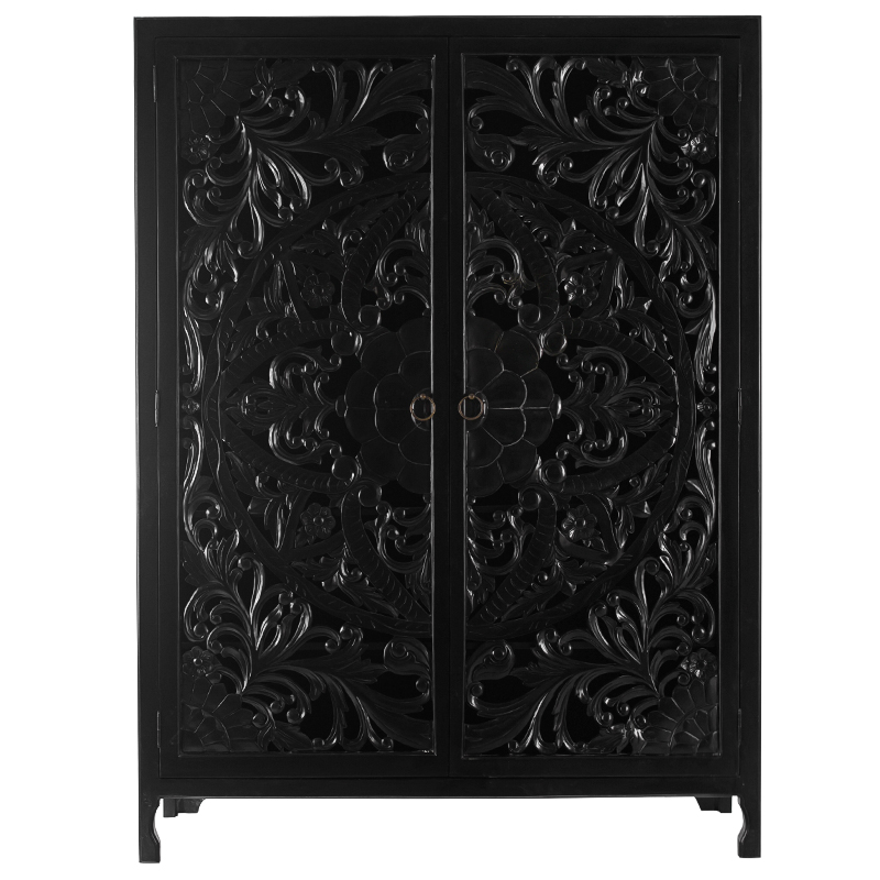 Шкаф Beauden Lace Cabinet Black Черный в Уфе | Loft Concept 