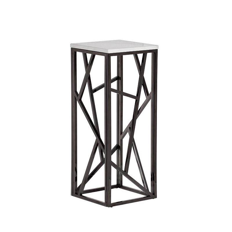 Подставка Serene Furnishing Dark Chrome Marble Top stand Хром Белый в Уфе | Loft Concept 