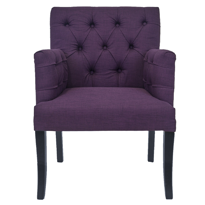 Кресло Addison Chic Armchair purple flax Фиолетовый Черный в Уфе | Loft Concept 