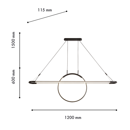 Светодиодная люстра Black LED Circle and Oval Lamp в Уфе