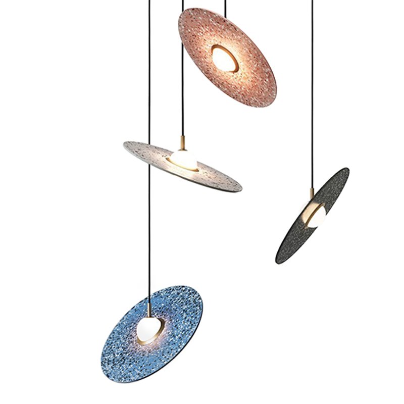 Подвесной светильник Stone Disc Haning Pendant Серый Синий Черный Розовый (Rose) в Уфе | Loft Concept 