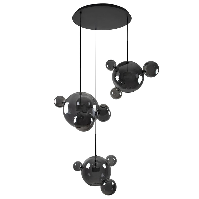 Люстра Bolle Circular Chandelier 14 BUBBLE Giopato & Coombes smoky Дымчатый (Smoke) в Уфе | Loft Concept 