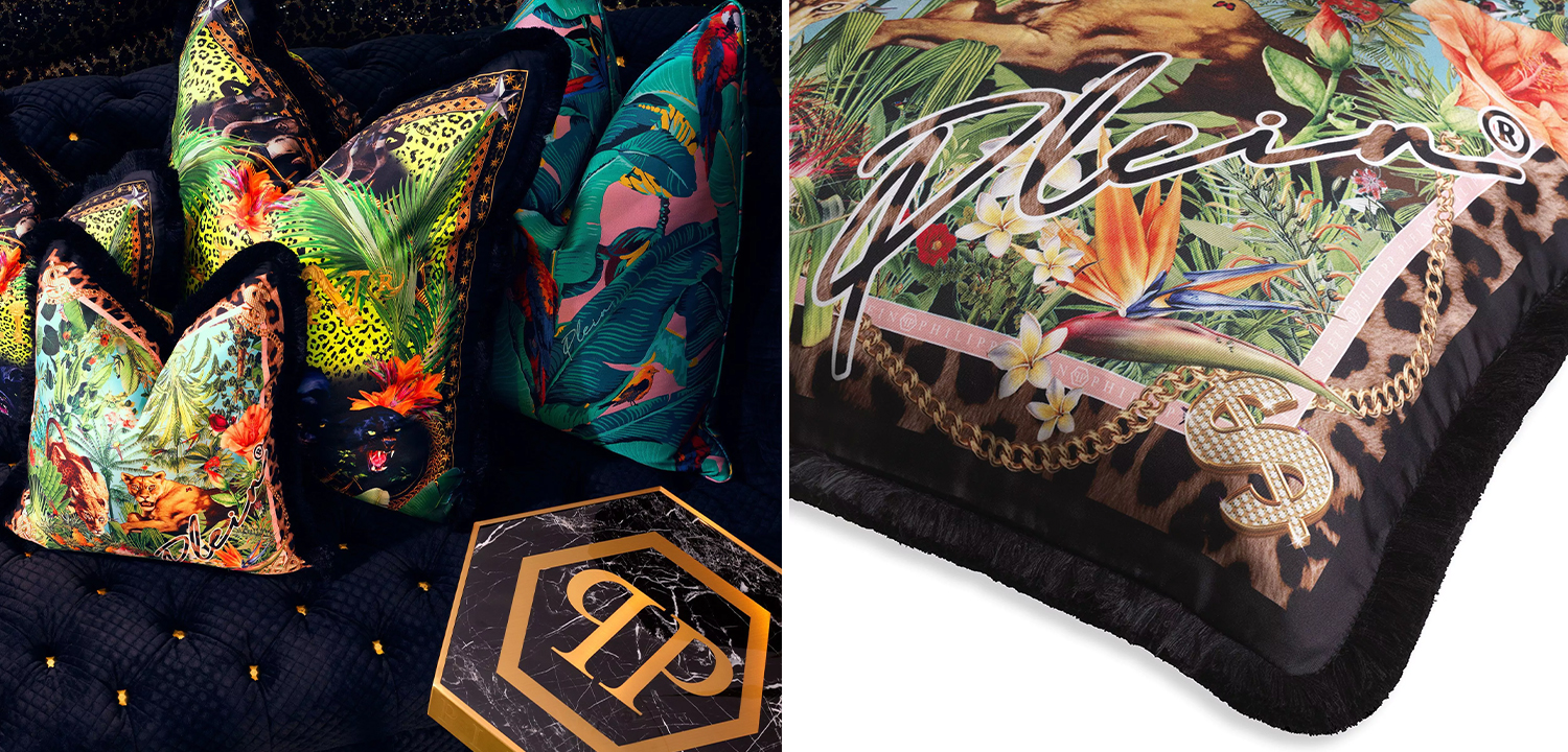 Подушка Philipp Plein Cushion Silk Exotic 50 x 50 - фото