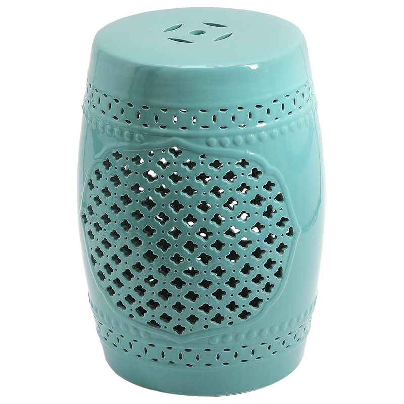 Керамический табурет Quatrefoil Garden Stool - Turquoise Бирюзовый в Уфе | Loft Concept 