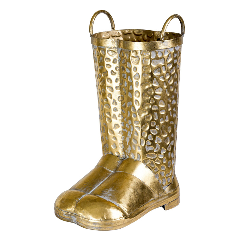 Ваза в форме сапог с рельефной текстурой и ручками Vase Boot Винтажное Темное Золото Ваза в форме сапог с рельефной текстурой и ручками Vase Boot Винтажное Темное Золото в Уфе | Loft Concept