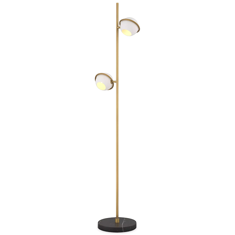 Торшер Eichholtz Floor Lamp Aprillia Золотой Белый Черный Мрамор Nero в Уфе | Loft Concept 