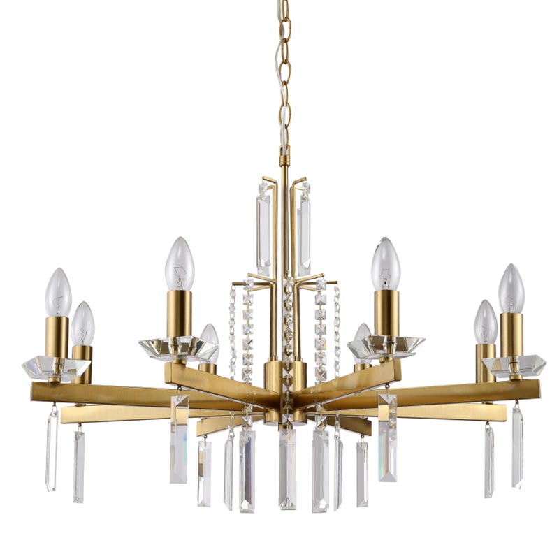 Люстра Vivien Crystal Brass Chandelier 8 Латунь Серый в Уфе | Loft Concept 