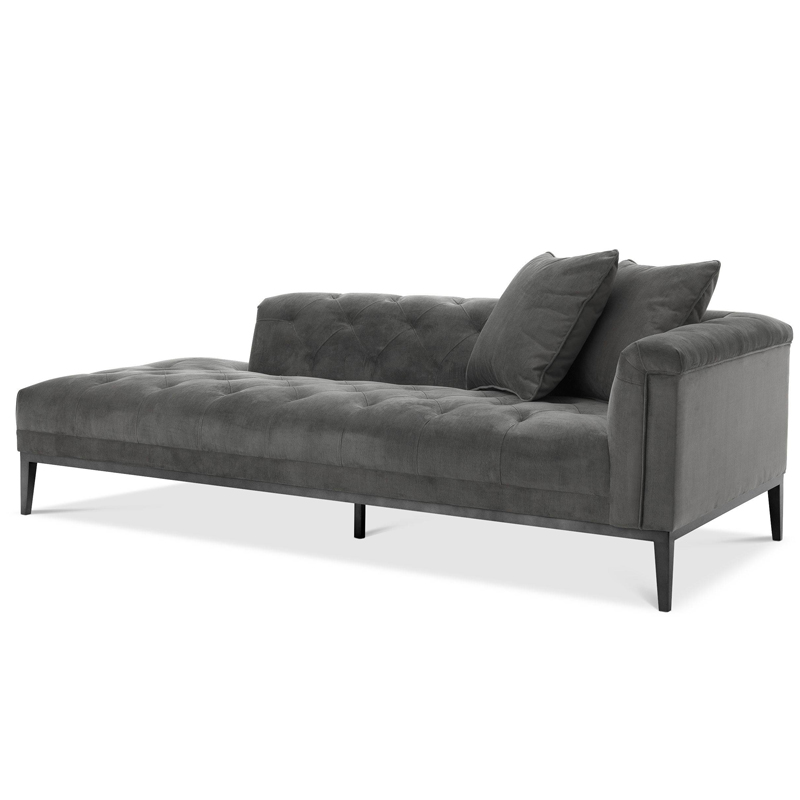 Кушетка Eichholtz Lounge Sofa Cesare Right grey Серый Темная бронза в Уфе | Loft Concept 