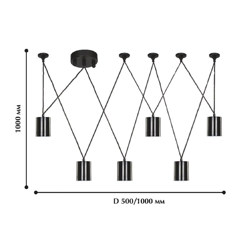 Черная каскадная люстра Wireflow Suspension в Уфе