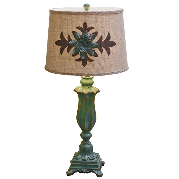 Настольная лампа Cross Ornament Provence table lamp Малахит (зеленый) Бежево-серый в Уфе | Loft Concept 