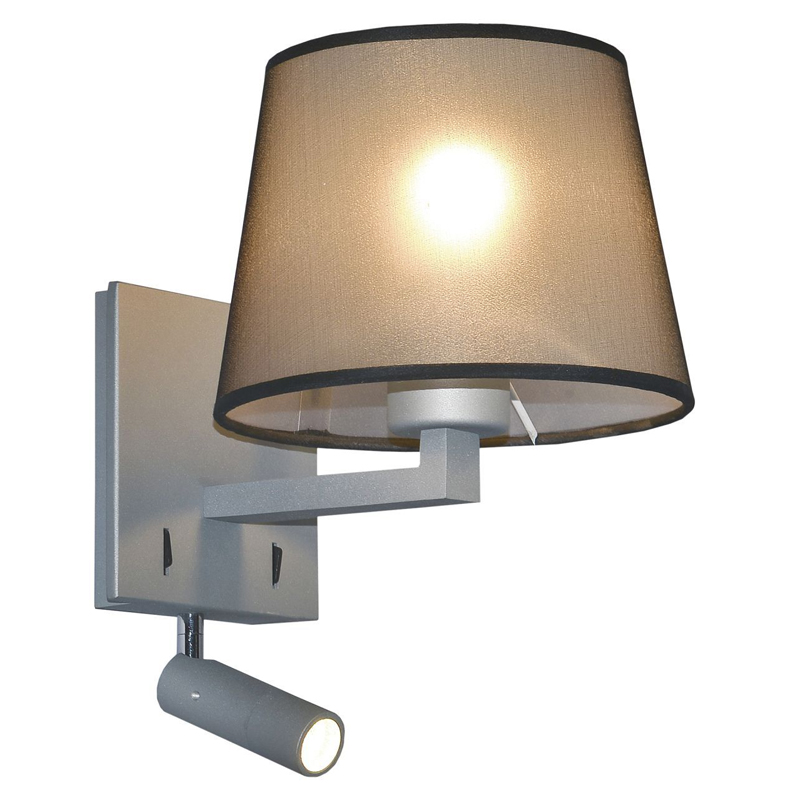 Бра с абажуром и поворотным спотом Trumpet Lamp Grey Серый в Уфе | Loft Concept 