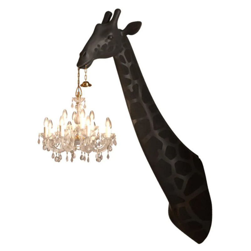 Бра черный жираф Black Giraffe Wall Lamp Sconce Chandalier Черный в Уфе | Loft Concept 