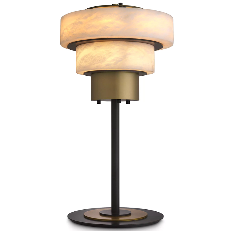 Настольная лампа Eichholtz Table Lamp Zereno Белый Латунь Черный в Уфе | Loft Concept 