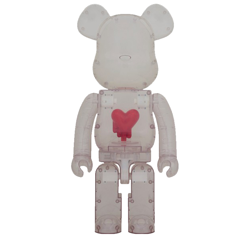 Статуэтка Bearbrick Red Heart Прозрачный (Transparent) Красный в Уфе | Loft Concept 