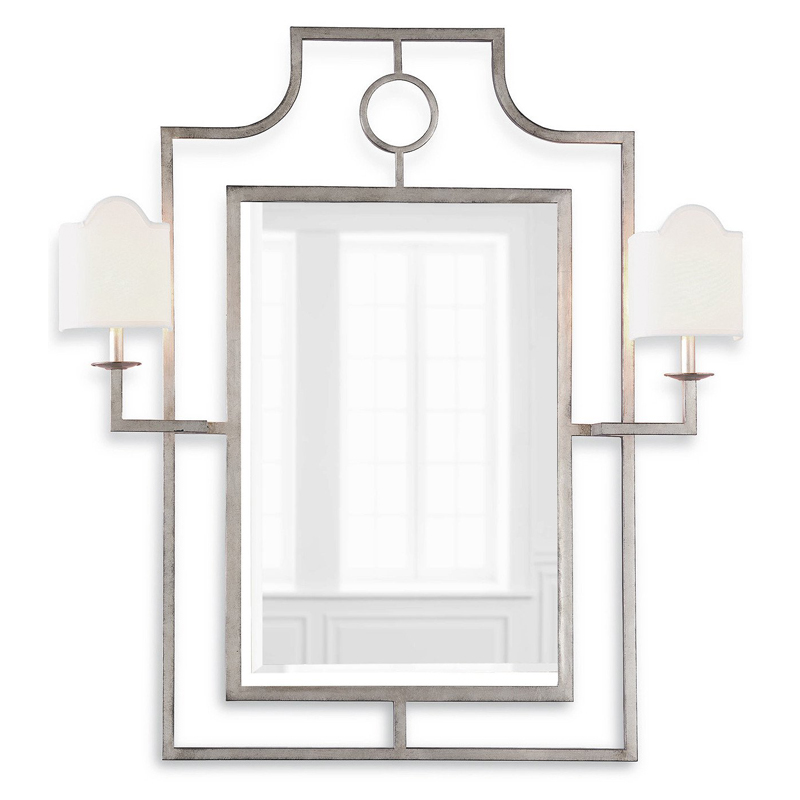 Зеркало с бра Mirror with Sconces Dairile Silver Серебряный в Уфе | Loft Concept 