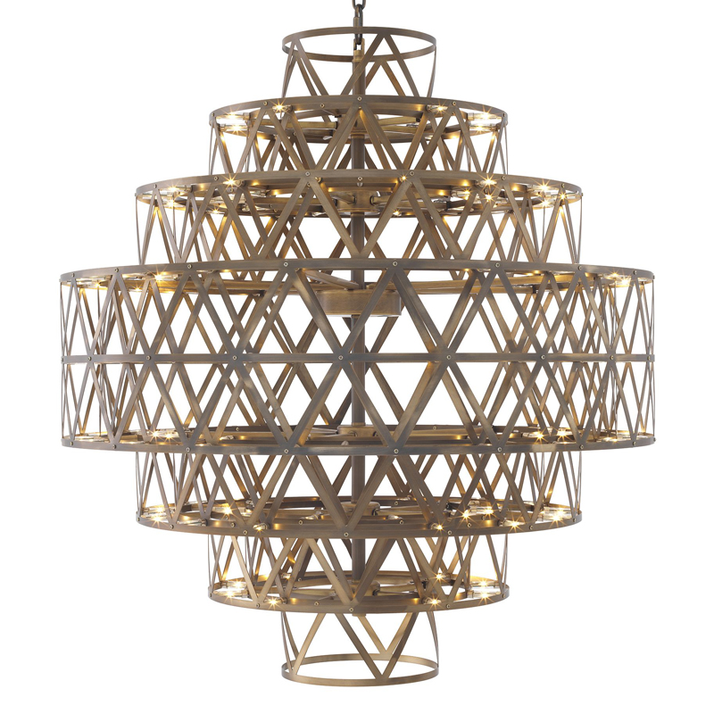 Люстра Eichholtz Chandelier Clinton brass Латунь Античная полированная в Уфе | Loft Concept 