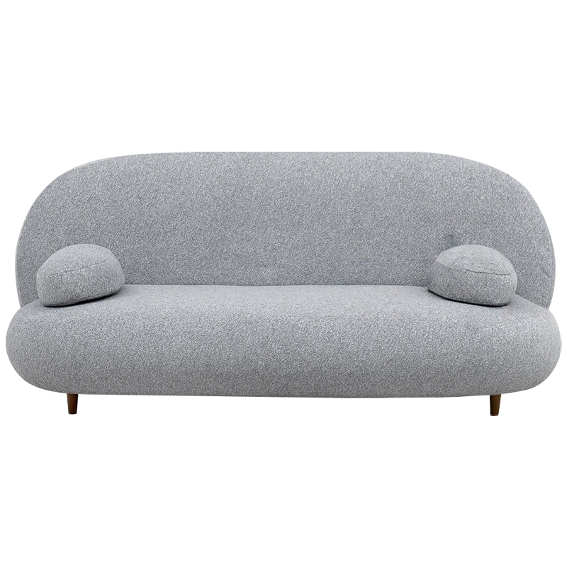 Двухместный диван с мягкой обивкой из ткани серый на деревянных ножках Michael Sofa Grey Серый Коричневый Двухместный диван с мягкой обивкой из ткани серый на деревянных ножках Michael Sofa Grey Серый Коричневый в Уфе | Loft Concept