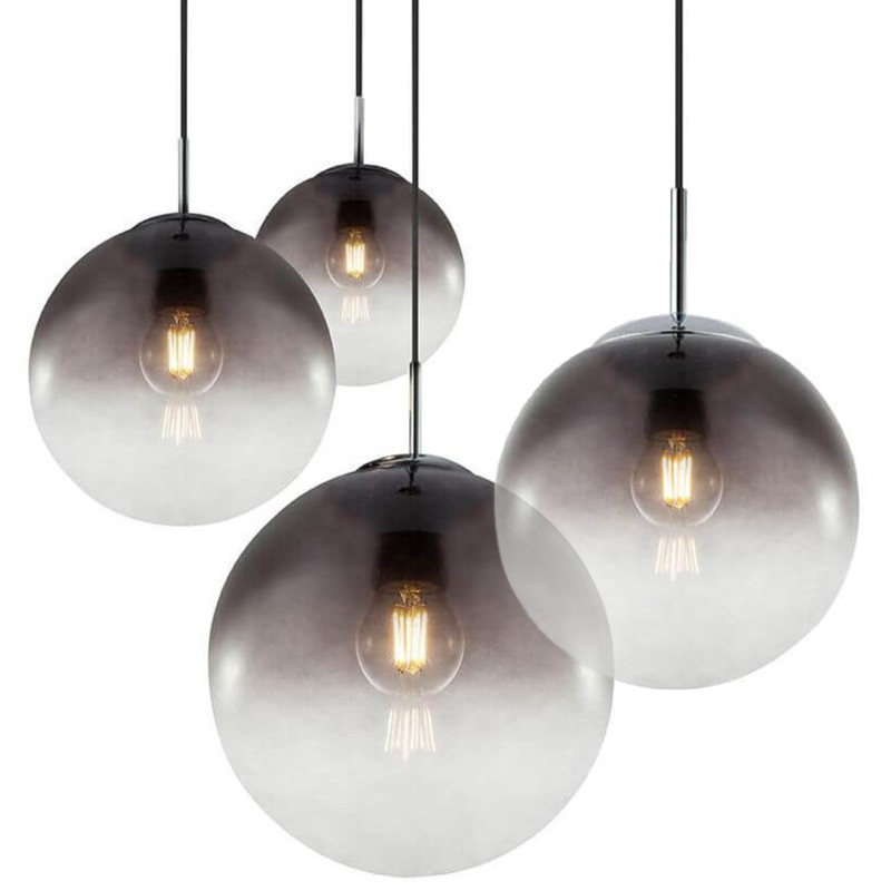 Светильник Ball Sunrise Pendant lamp smok 1 плафон Стекло Смок Хром в Уфе | Loft Concept 