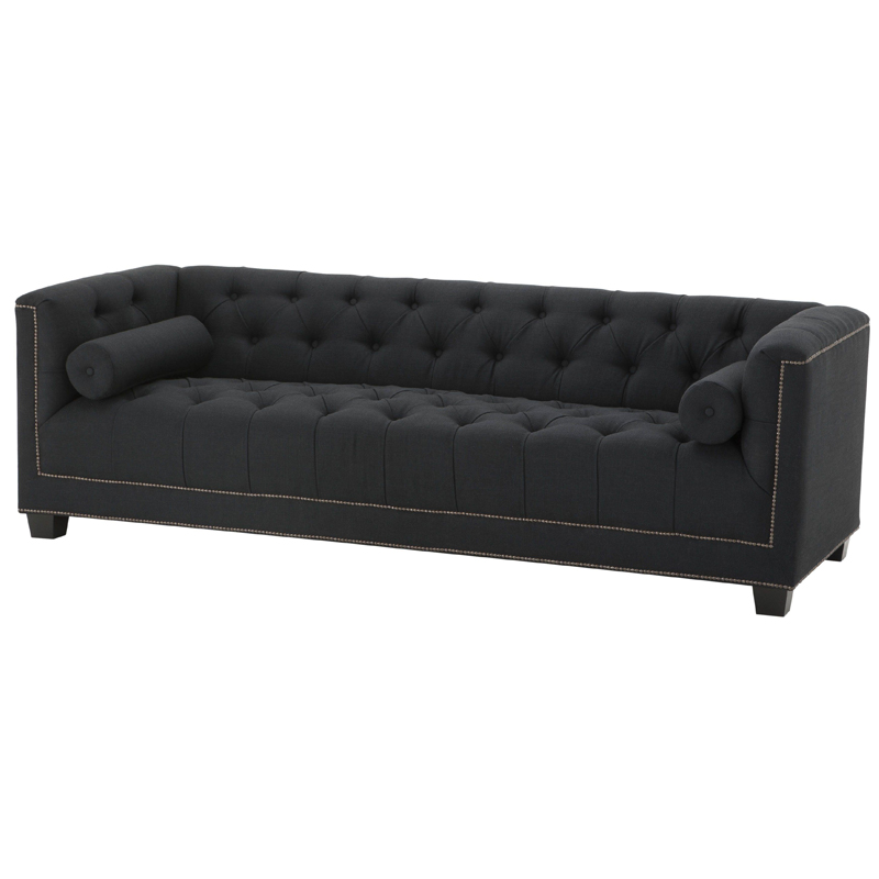 Диван Eichholtz Sofa Paolo black Черный Коричневый в Уфе | Loft Concept 