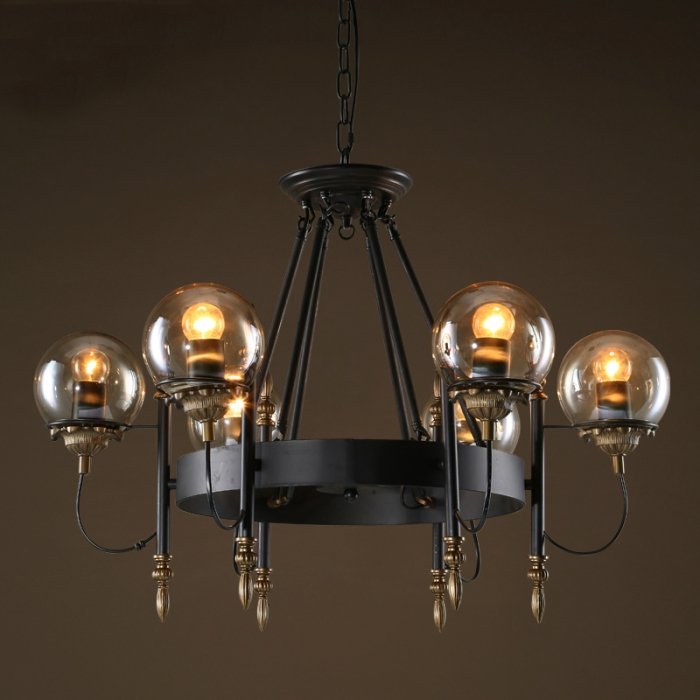 Люстра Globe Trenger Chandelier 6 Черный в Уфе | Loft Concept 