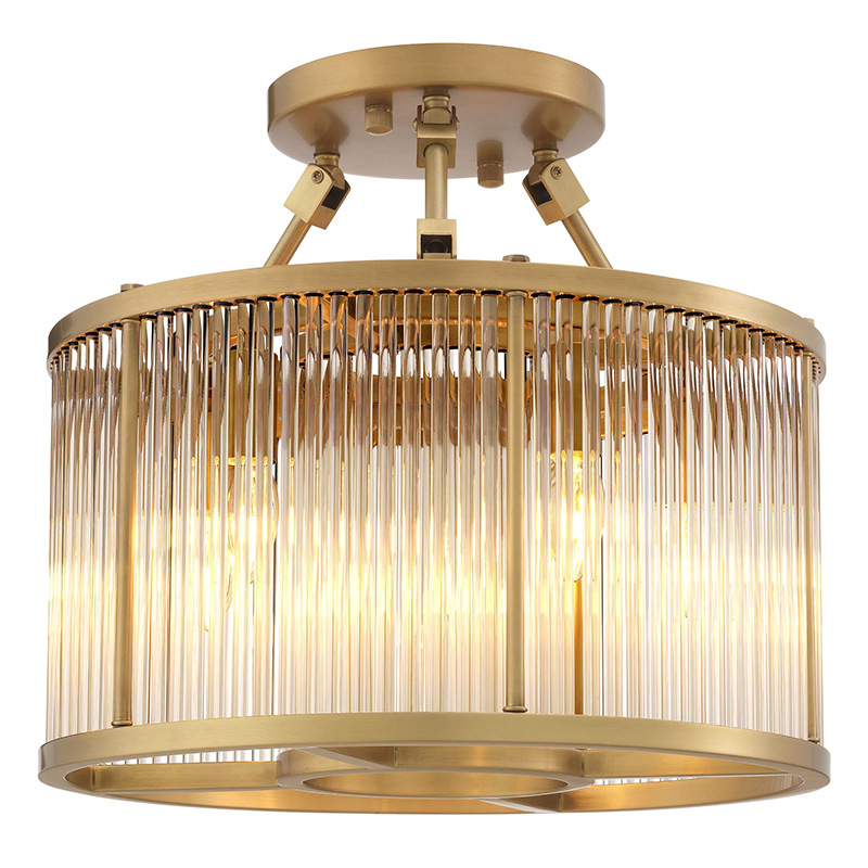 Потолочный светильник Eichholtz  Ceiling Lamp Bernardi S Brass Прозрачное Стекло Латунь в Уфе | Loft Concept 